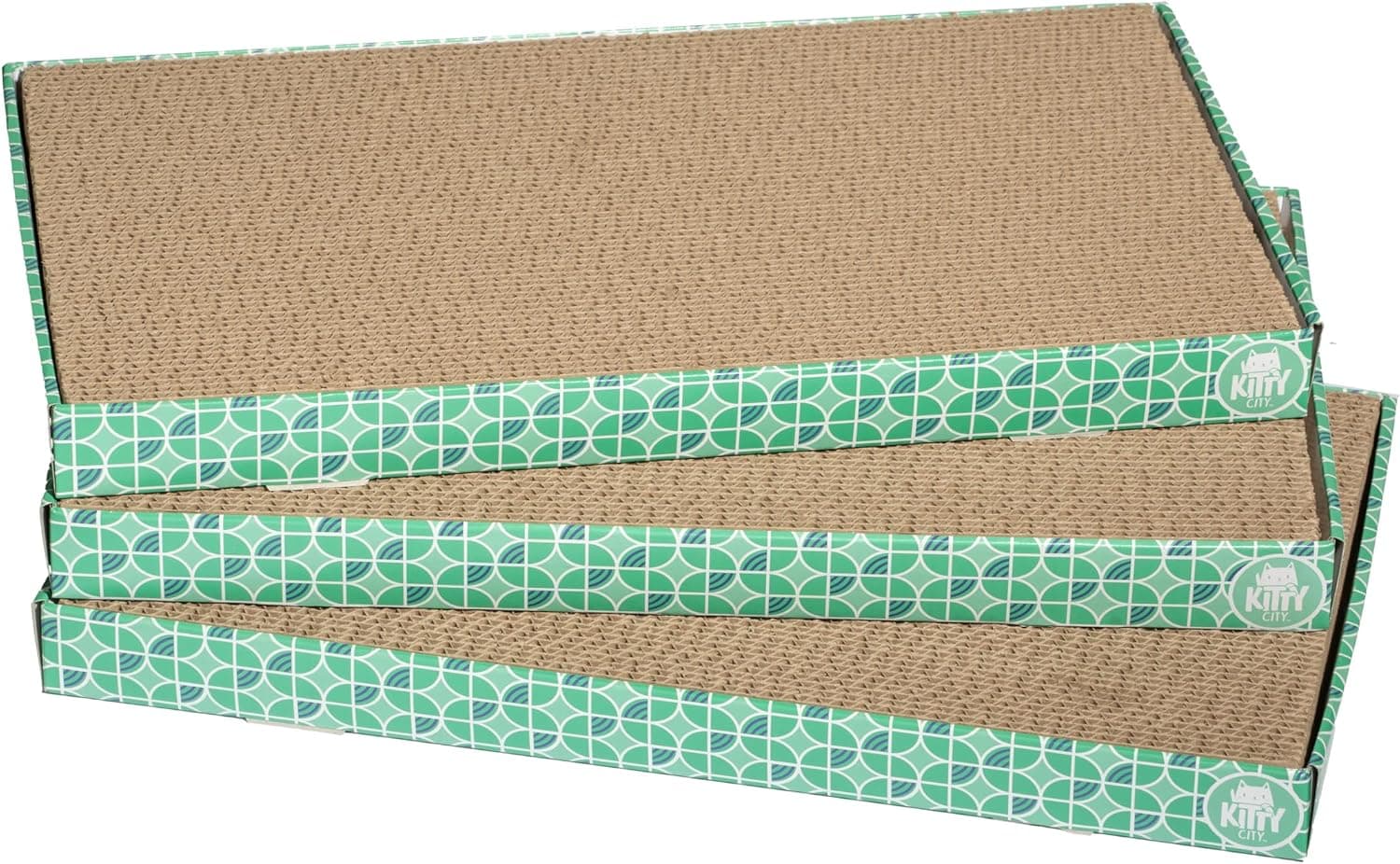 Kitty City XL three-pack of cardboard cat scratch pads