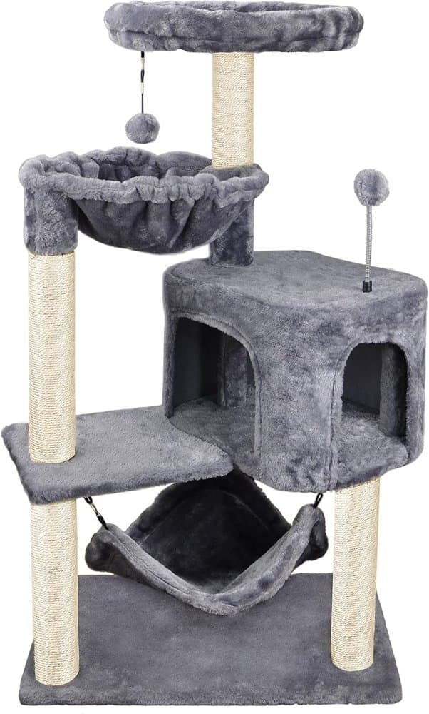 YUNIQUE Cat Tree with Cat Condo and Big Hammock product photo