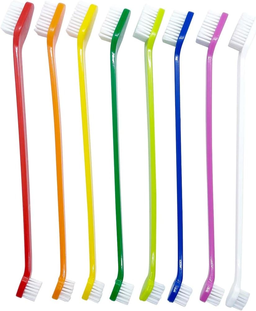 JUWANTU Dog Toothbrush Set of 8 – Dual Headed Dental Hygiene Brushes product photo