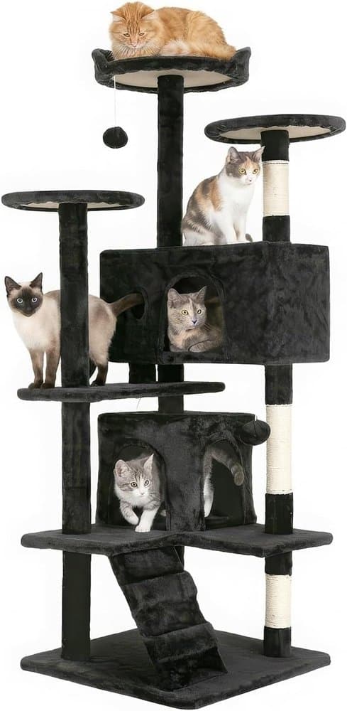 FDW | 54" Cat Tree Tower | Dark Gray | Multi-Level Indoor product photo
