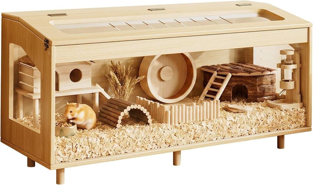 HOTAMO Wooden Hamster Cage with Acrylic Board Base product photo