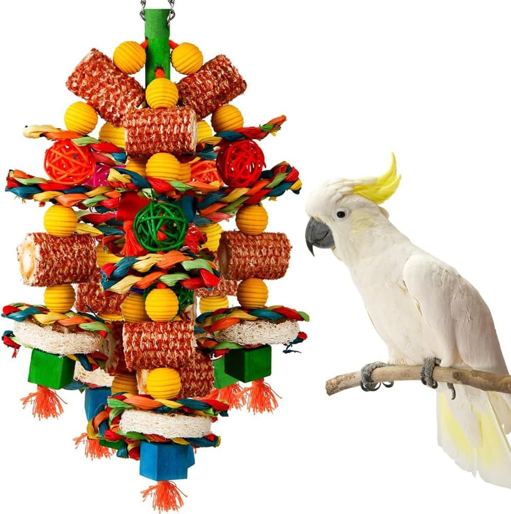 YIXUND Bird Toys, Parrot Toys for Large Birds,Natural Corn cob product photo