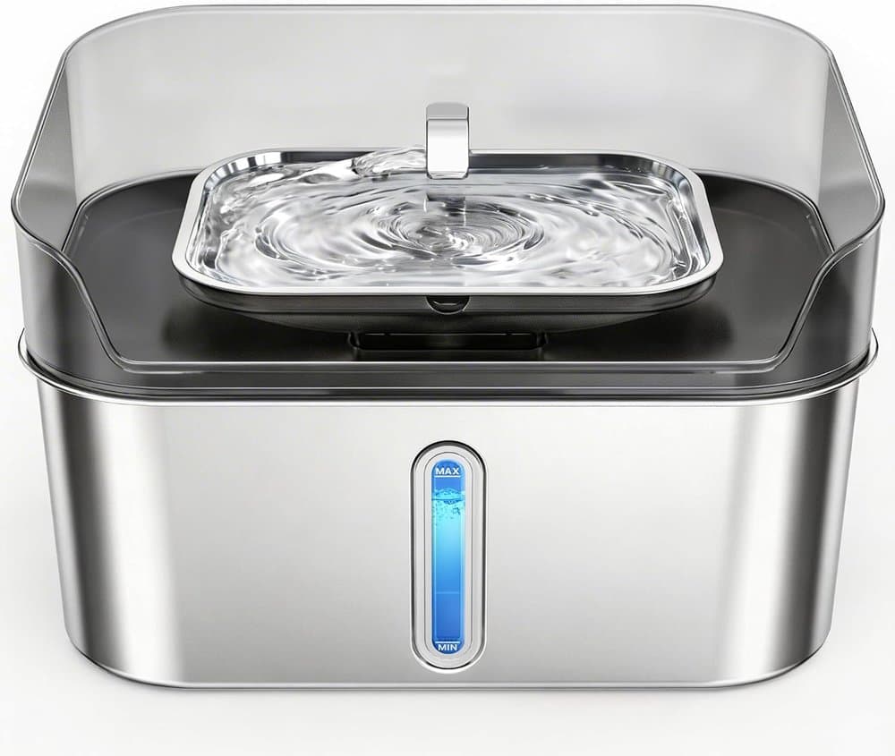 SHARLOVY No Spill Dog Water Fountain Stainless Steel product photo