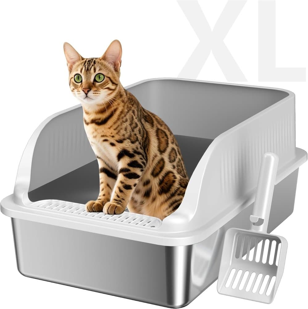 KISENG Stainless Steel Cat Litter Box with Lid product photo